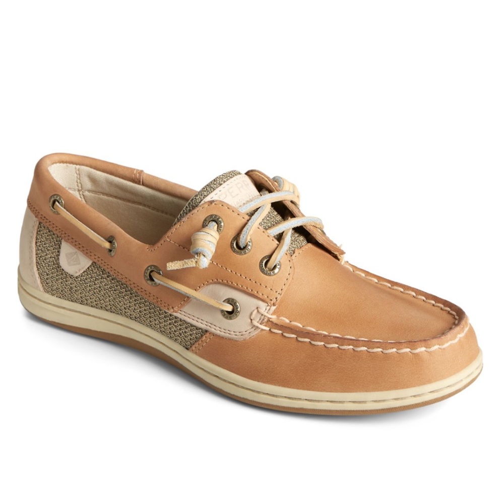 Sperry Songfish Slip on Boat Shoe in Linen Oat